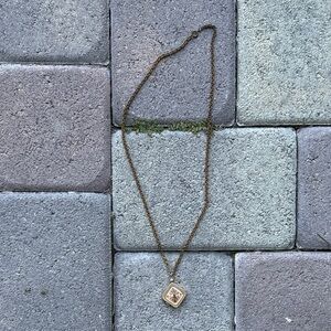 Vintage, Gold Metal Square Watch Pendant